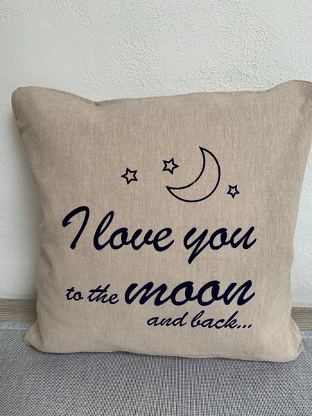 Kissen "I love you to the moon and back" / Coussin " I love you to the moon and back"
