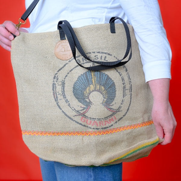 Kaffeesacktasche « Birgit » / Sac en toile de Jute (ancien sac de café) "Birgit"