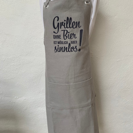 Schürze "Grillen ohne Bier ist möglich aber sinnlos" / Tablier